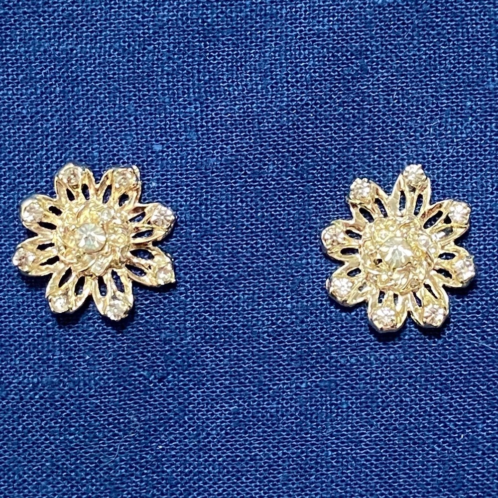 Vintage Diamonte Flower Pins Bundle